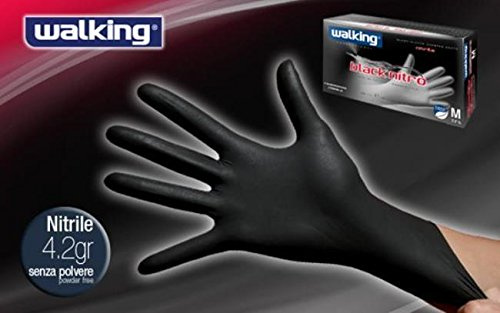 Guanti Blacknitro Walking XL 100pz Nitrile Monouso Senza Polvere