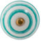 Nicola Spring Ceramic Cupboard Drawer Handle Knob - Stripe Design - Turquoise