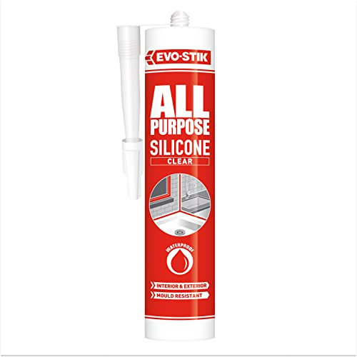 EVO-STIK All Purpose Clear Silicone Sealant – Shower and Bathroom Sealant, Anti Mould, Waterproof, Suitable for Interior and Exterior Use, 280ml