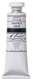 M. Graham 1/2-Ounce Tube Gouache Paint, Payne's Gray