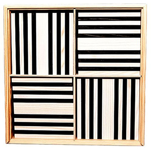 Kapla 100ER KASTEN SCHWARZ UND WEISS - 50 schwarze Plättchen und 50 weiße Plättchen in einem Holzkasten