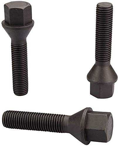 Alurad Shop 10 Radschrauben M12x1,5x36mm Radbolzen SCHWARZ Kegelbund Kegel