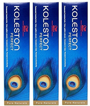 Wella Koleston Perfect 8/07 hellblond natur-braun 3 x 60 ml Pure Naturals Haarfarbe KP