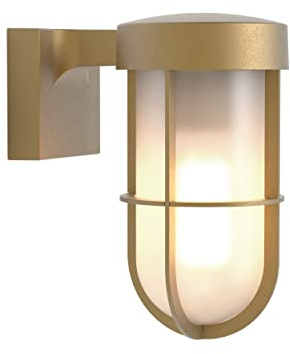 Astro Cabin Wall Frosted Outdoor Wall Light - IP44 Rated - (Antique Brass), E27/ES Lamp, Designed in Britain - 1368008-3 Years Guarantee
