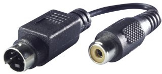 Vivanco CA 300 Videoadapter, S-VHS Stecker - Cinchkupplung, schwarz