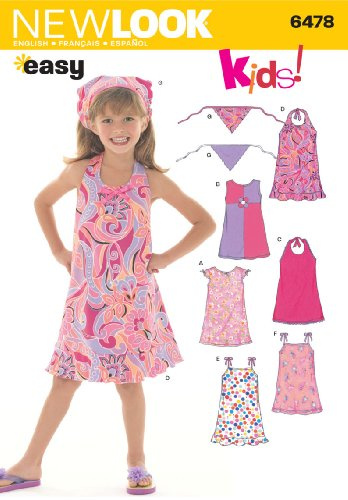 New Look 6478 Size A Child Dresses Sewing Pattern, Multicolour, A (3-4-5-6-7-8), U06478A