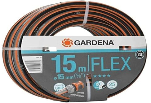 Gardena Manguera Flex Ø 15 mm Rollo de 15 m, Standard, 18041
