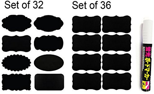 Wrapables Set von 68 Kreidetafel Etiketten/Tafel Aufkleber für die Organisation, Geschenkanhänger