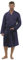 Strong Souls Mens Plain Waffle Bathrobe Navy Blue L-XL