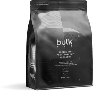 Bulk Aftermath, polvo aislado de proteína de suero todo en uno, fresas y nata, 2,1 kg