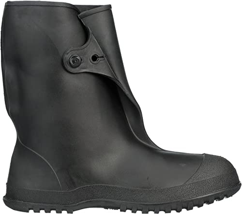 TINGLEY Rubber 35121 WorkBrutes PVC 10-Inch Overshoe with Button, Black (Made from PVC), large/9.5 - 11 w us