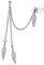 Westernschmuck Multi Feder Blatt baumelnder Knorpel Ohrläppchen Helix Ohrring Kette Ohrmanschette Ohrstecker Ohrstecker Unisex Silberton Edelstahl