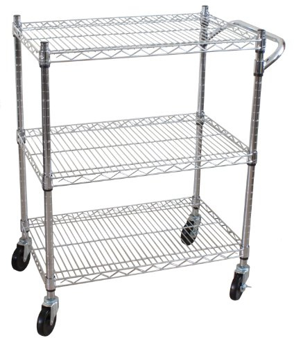 Oceanstar 3-Tier Heavy Duty All-Purpose Utility Cart, Chrome