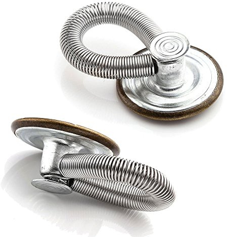 SHOP-STORY - Set di 6 bottoni magici prolunga per una perfetta vestibilità dei tuoi jeans e pantaloni, argento, Taglia unica