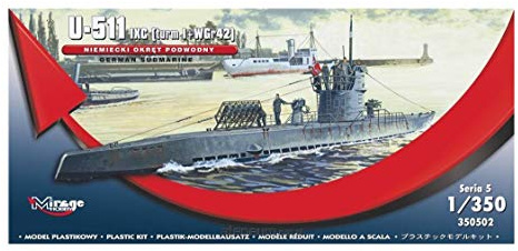 Mirage Hobby 3505002 - German U-Boot U-511, IX C, turmI plus WGR42, Schiff