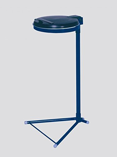 Abfallsammler verzinkt zur Wandbefestigung mit Kunststoffdeckel silber