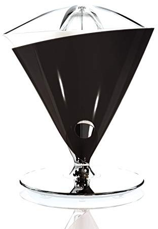 BUGATTI, Vita, Spremiagrumi Elettrico con Caraffa in vetro soffiato temperato inclusa, Capacità 0.6 litri, Filtro in Acciaio Inox, 80 W (Nero Opaco)