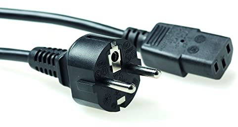 ACT Kaltgerätekabel 1.5m, C13 Kabel, PC Stromkabel, CEE 7/7 Schutzkontakt auf C13 3 Pin – AK5014 Schwarz