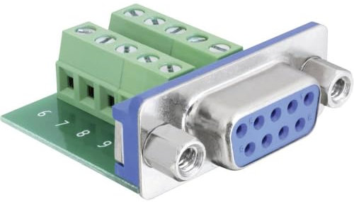 Delock Adapter Sub-D 9-polig Buchse zu Terminalblock 10-Polig