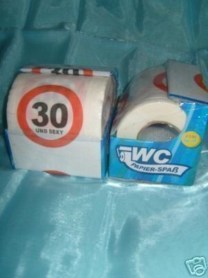 Udo Schmidt 30.Geburtstag 1 x Toilettenpapier m.Druck Geschenkartikel