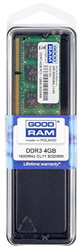 Goodram 4GB DDR3 PC3-12800 4GB DDR3 1600MHz memory module - memory modules (DDR3, Notebook, 1 x 4 GB, Green)