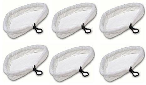 Deals2u365(™) Washable Microfibre Cloth Cleaning Pads for Bissell 23V8E Steam Cleaner Mop (Pack of 6, White)