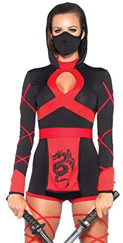Leg Avenue Costume Dragon Ninja pour Femme Noir/Rouge Taille M