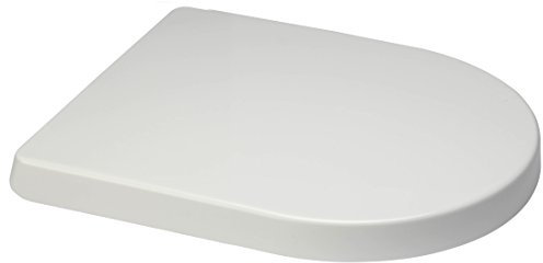 TOP AND STANDARD FIX, SHORT/MIDDLE/LONG PROJECTION D Shape One Button Quick Release Soft Close White Toilet Seat (SHORT COMPACT PROJECTION)