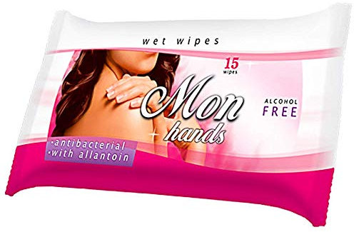 WET WIPES MON AREON HANDS ANTIBACTERIAL WITH ALLANTOIN ALCOHOL FREE made in EU