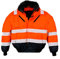 LeiKaTex Warnschutz-Pilotenjacke Winter gefüttert 4 in 1 Funktion mit Kapuze, Winddicht & Wasserabweisend für Herren und Damen (M, Warnorange/Marine)