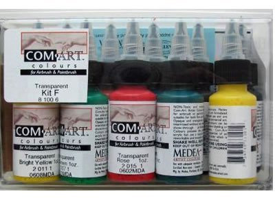 Airbrush Paint Com-Art Airbrush-Farben-Set F – transparent sekundär – COM-8-100-6