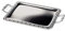 Bandeja APS SCHÖNER ESSEN - bandeja de acero inoxidable con borde decorativo, asas de fundición de zinc cromado, remachadas, 75 x 44,5 cm, rectangular