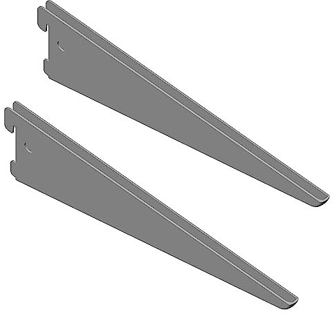 DIY Element System U-TRÄGER - Sicherheitsträger verbaubar mit zweireihiger Wandschiene - 270 mm, Stahl, Weißaluminium, 2 Stk.