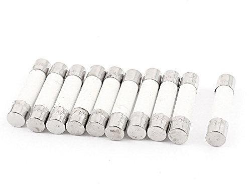 sourcing map 10er Packung Keramik Sicherung 2.5A, 5x25mm Feinsicherungen Schnellschlag Auslösecharakteristik Sicherung 250V