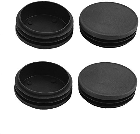 sourcing map 4Stk Pfostenkappe Lamellenstopfen Möbel Fuß Plastik Blank Ende Deckel Rund Rohr Insert Schwarz 70mm Dmr de