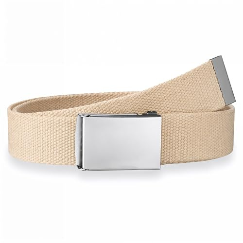 WedDecor Canvas Tactical Belt with Shiny Metal Buckle - Unisex Adjustable Fabric Belt for Men, Women, Sports & Outdoor Fashion Accessories