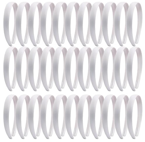 Candygirl 2 CM Breite Weiss DIY Haarreife Satin Bedeckt Stirnbänder Frauen Mädchen Haarschmuck Mehrfarbig (33 stücke Pro Packung)