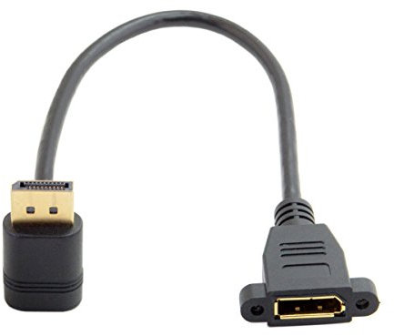 JSER DisplayPort Display Port Männlich zu Weiblich 90 Grad Down abgewinkelt Verlängerung Kabel Down Angled