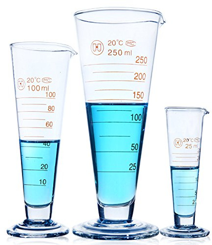 Measuring Cup Conical Measuring Cup Glass Laboratory Conical Graduated Measuring Cups Food Grade Glass Milk Juice Cup Laboratory Beaker Mug 5ml - 2000ml (25ml)