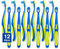 Wellsamed Fantasy 1 Kinderzahnbürste, ideal für Kinder von 0-3 Jahren (Blau-Grün, 12 Stück)
