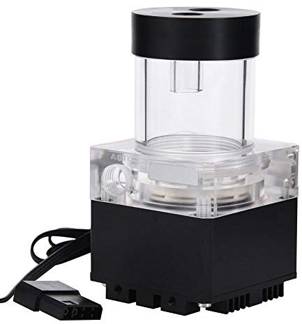 Diyeeni 8W 7V CPU Water Cooling Pumpe/Reservoir DIY Combo, 800L/H Water Pump, G1/4 Thread Port, Computer CPU Water Cooling System Acryl CPU Cooler Water Tank mit Install Tools(12cm schwarz)