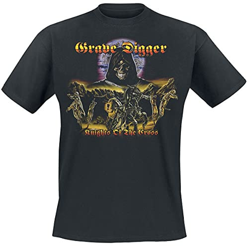 Grave Digger Knights of The Cross Männer T-Shirt schwarz M 100% Baumwolle Band-Merch, Bands