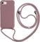 Ququcheng Cover Compatible con iPhone 7/iPhone 8(4.7),Cellulare Girocollo Custodia con Cordino TPU corda Silicone Case Bumper per iPhone 7/iPhone 8(4.7) Custodia-Rosa Oro