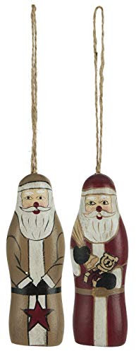IB Laursen Tannenbaumschmuck Weihnachtsmann 2er Set handbemalt