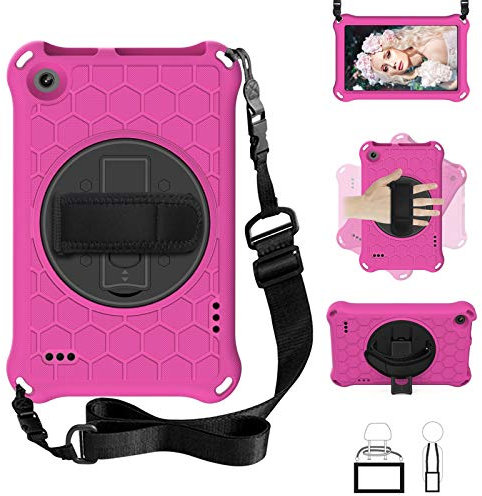 Tablet PC Caso Per Amazon Kindle Fire 7 Tablet Case, per la 5a generazione, versione 2015 / 7a generazione, per versione 2017 / 9a generazione 2017, versione 2019, con cinghia rotante/cinghia EVA +