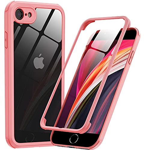 Phoneaura für iPhone SE 360 Grad Hülle, iPhone 8 Case, iPhone 7 Schutzhülle mit Zwei Panzerfolien, iPhone SE 2020 (iPhone SE, SE 2020, SE 2022)