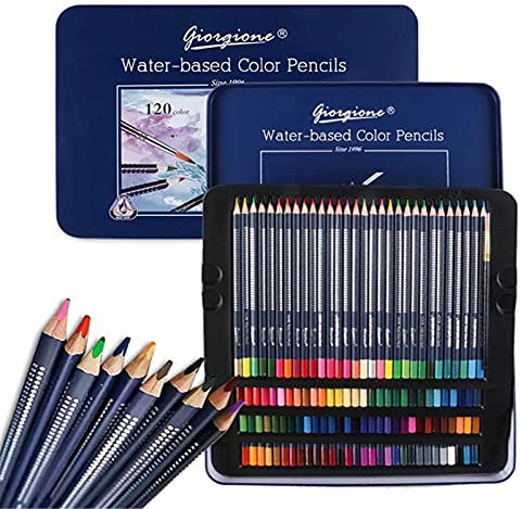 TONGQU 120 pcs Buntstifte Professionell, Wasserlösliche Farbstifte Set zum Malen Skizzen Farbmischung, Malstifte Set mit Malbuch für Erwachsene Kinder Künstler