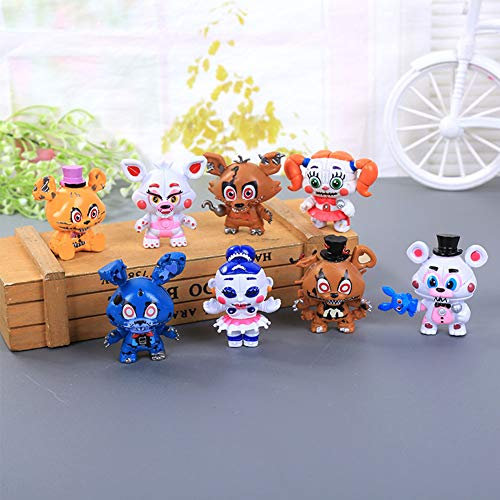 Xinchangda FNAF Actionfigur 8 Stück/Set, 5 cm, Unisex, Horror, Sammelfiguren, Puppen, Desktop, Kuchendekoration, Partydekoration, Geschenk