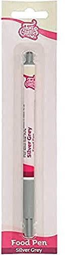 FunCakes Food Pen Silver Grey: Writer with 100% Edible Ink, Flexible Tip for both thick and thin lines.Great for personalizing your treats with Messages, Quick drying time, Halal certified