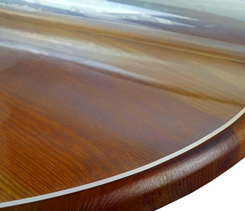 Transparente Folie 2mm abgeschrägte V Kante, glasklar und Hochglanz Schutzfolie Tischschutz Tischdecke Größe wählbar Rund 50 cm V-Kante Schutztischdecke
